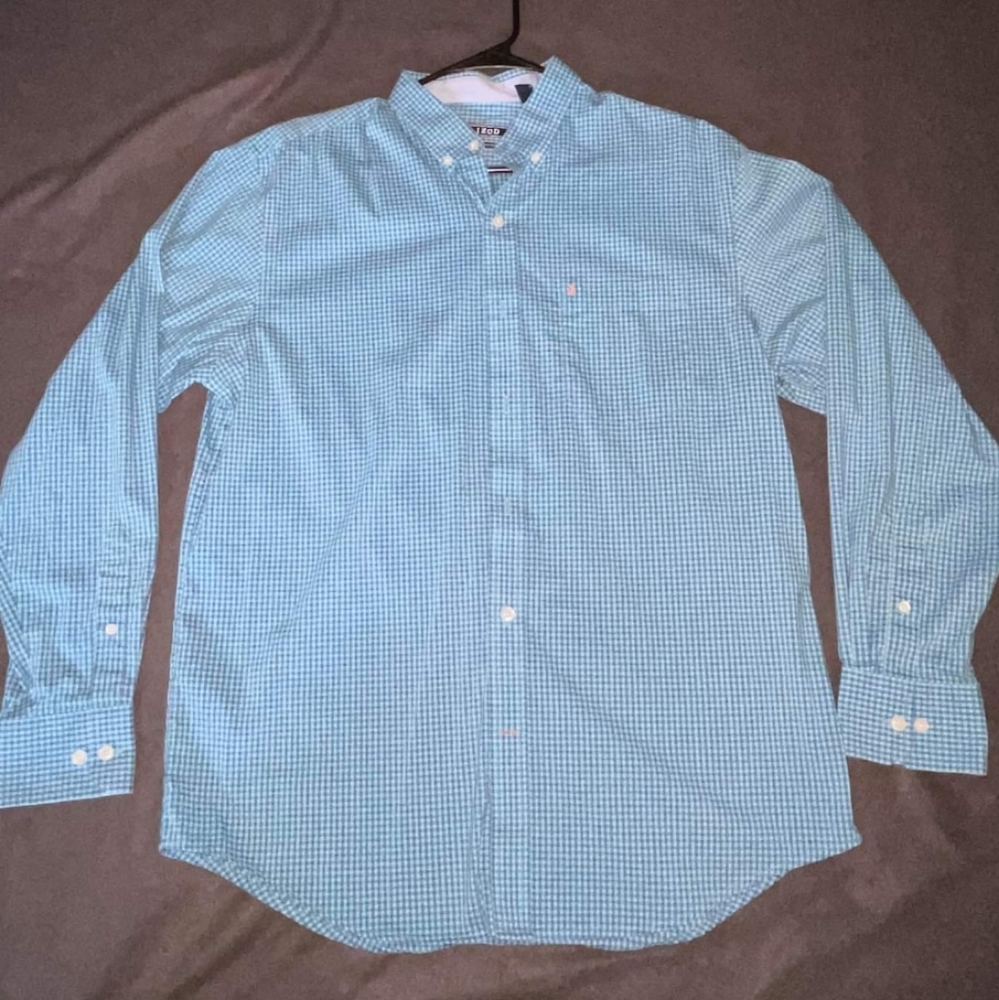 Izod Blue/Green Checked Shirt